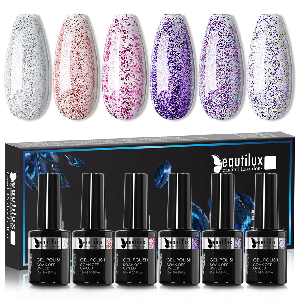 Kit de 6 VSP Beautilux collection paillette B 121 à 168