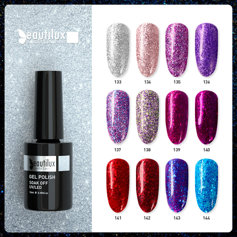 Vernis Semi-Permanent Pailleté Beautilux de B-121 à B-168