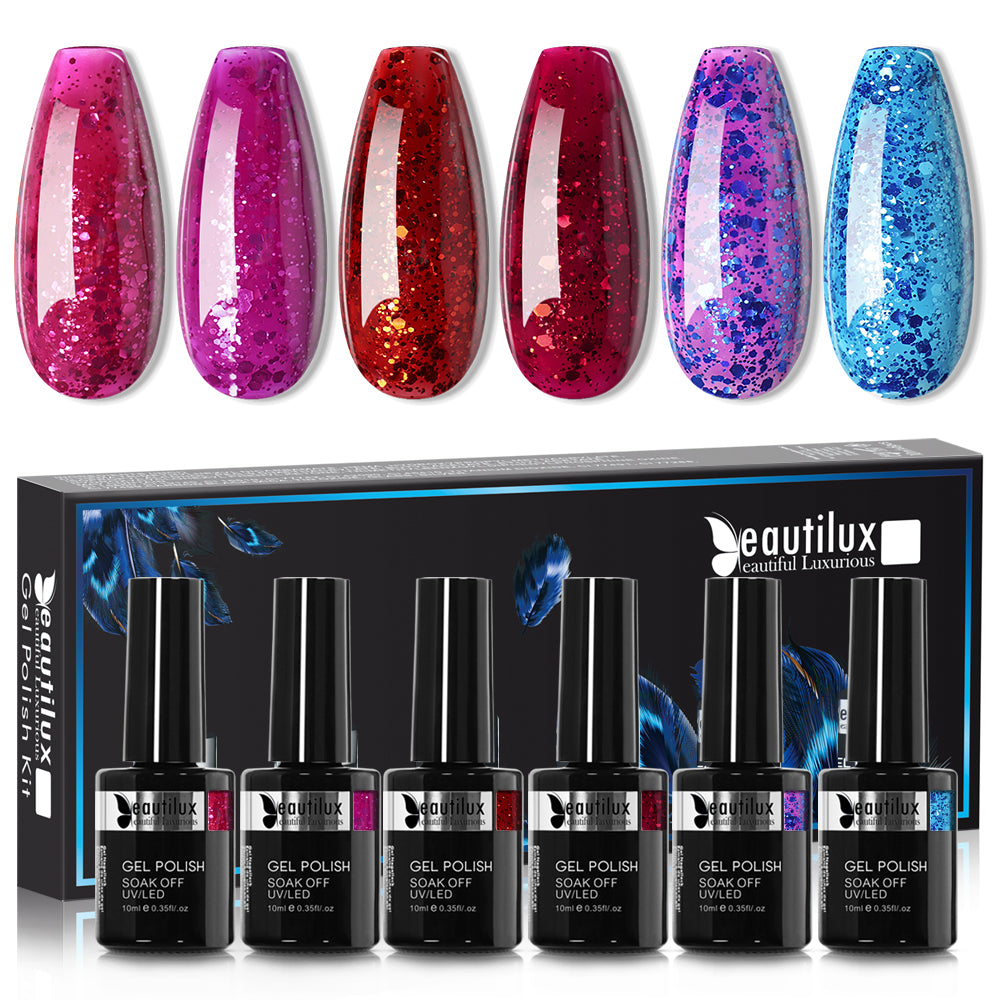 Kit de 6 VSP Beautilux collection paillette B 121 à 168