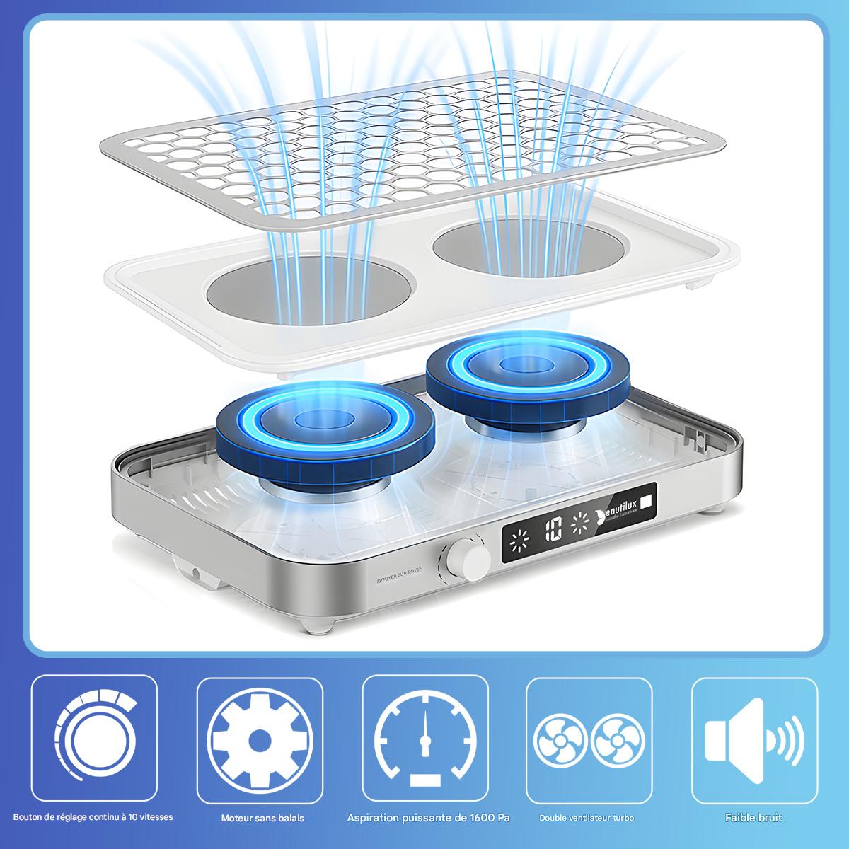 Aspirateur à Poussière pour Ongles Beautilux Dual Turbo 48W