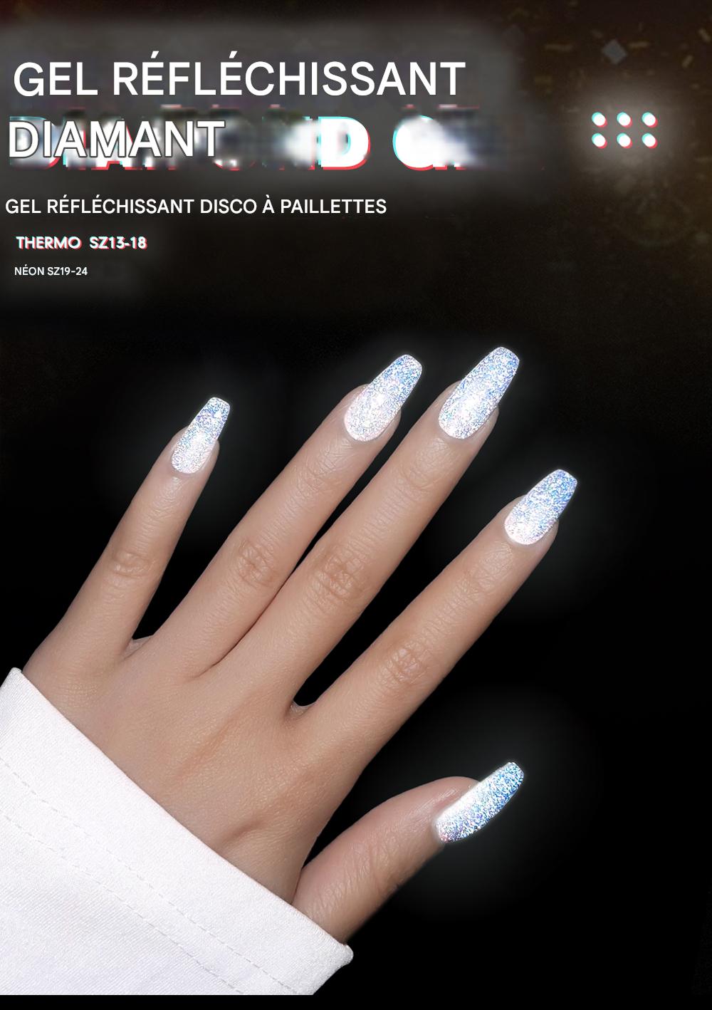 Vernis Gel Semi-Permanent 2-en-1 Beautilux – Réfléchissante brillante pailletée – 10ml