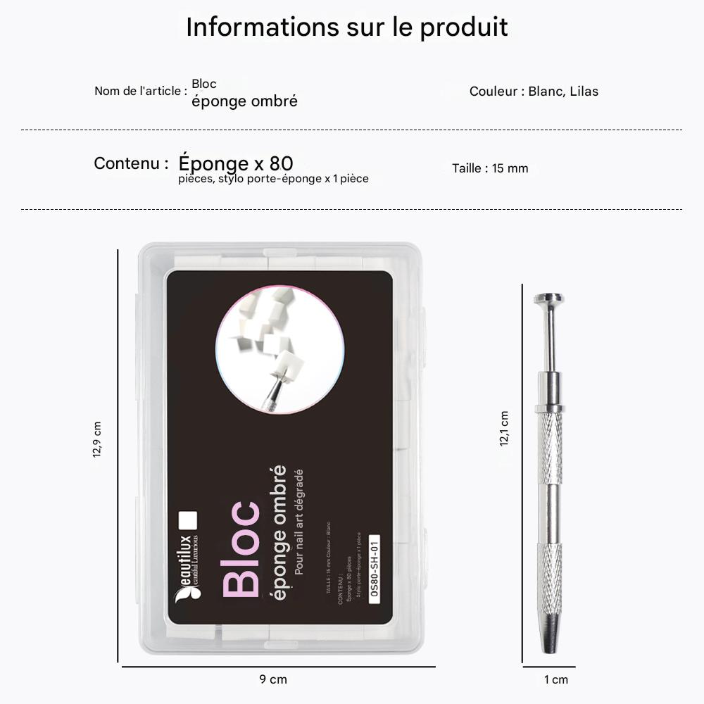 Bloc Éponge pour Nail Art Ombré – 80 pièces/boîte | Beautilux