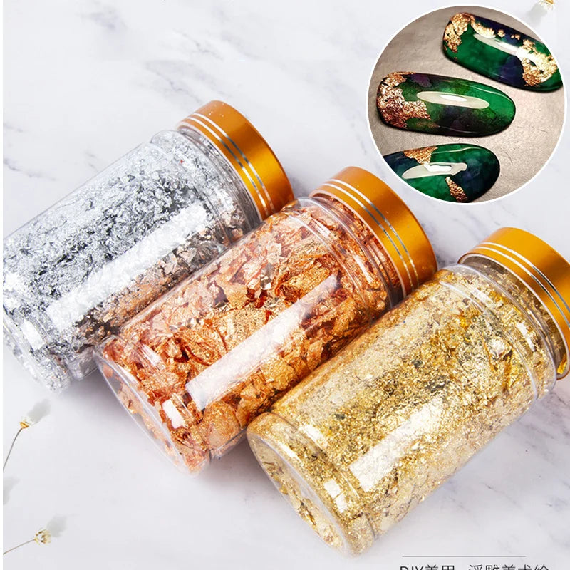 Beautilux Metallic Flakes – Gold, Rose Gold & Silver – 5g