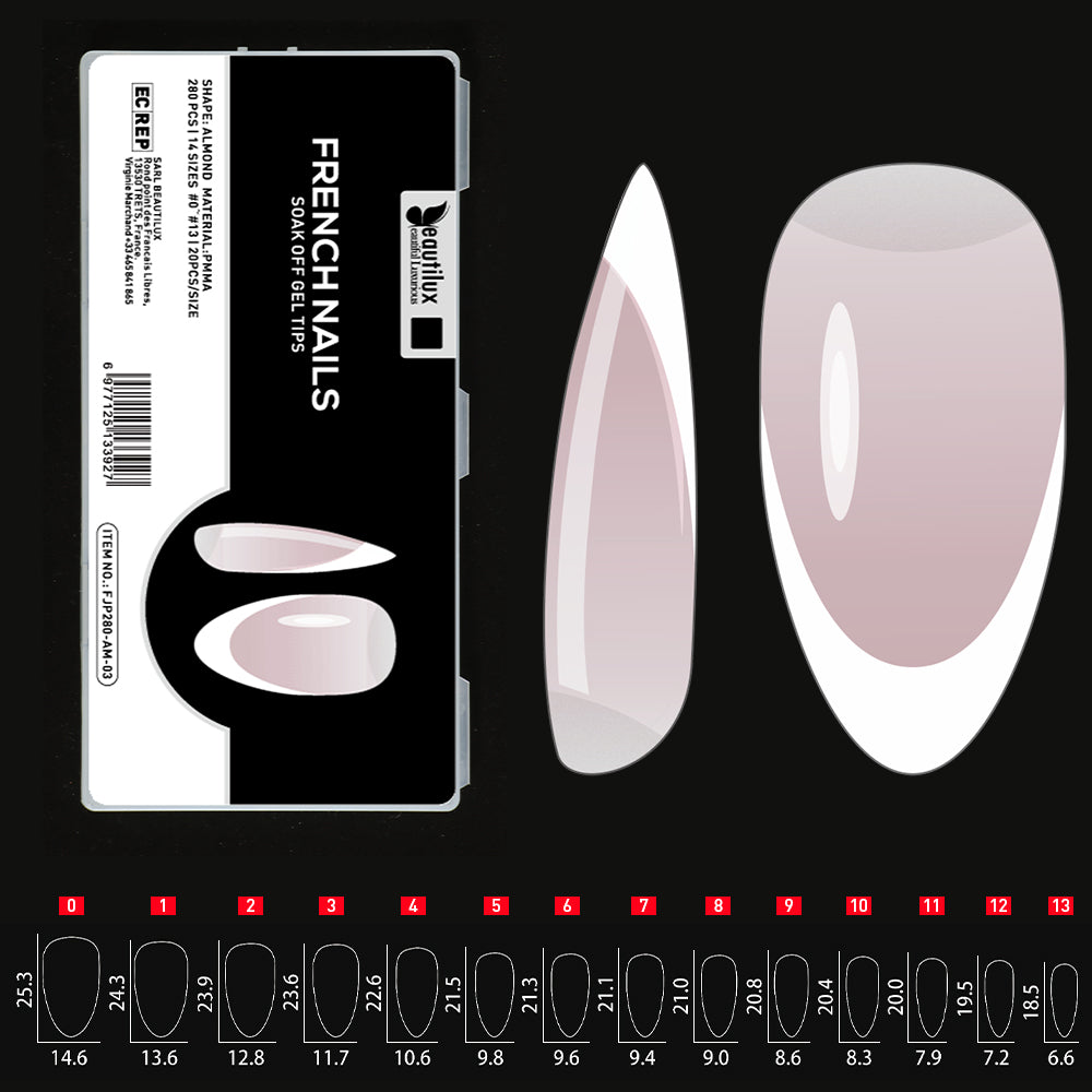 Capsules Ongles Beautilux – Pose Américaine Ombre ou French – 280 pièces