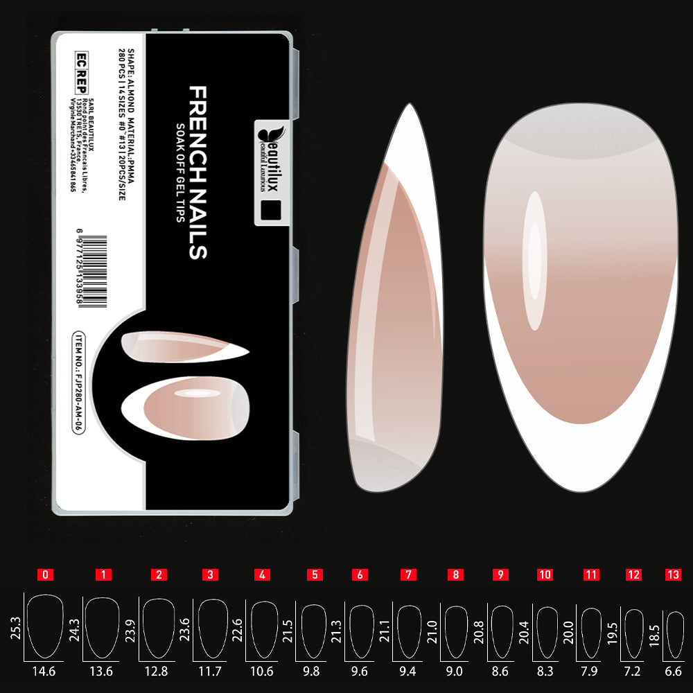 Capsules Ongles Beautilux – Pose Américaine Ombre ou French – 280 pièces