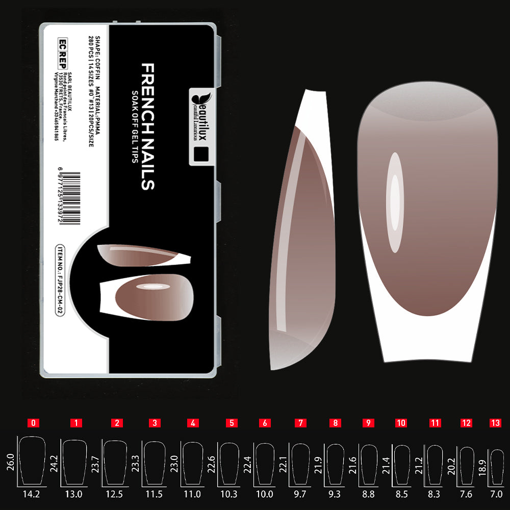 Capsules Ongles Beautilux – Pose Américaine Ombre ou French – 280 pièces