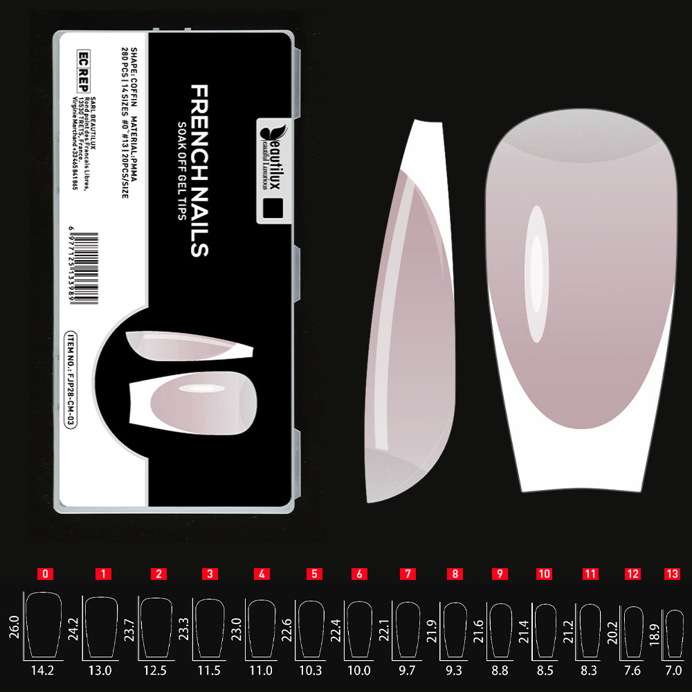 Capsules Ongles Beautilux – Pose Américaine Ombre ou French – 280 pièces
