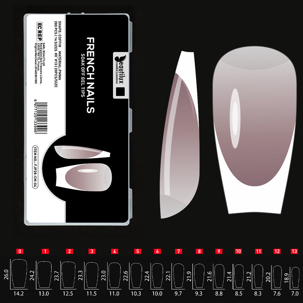 Capsules Ongles Beautilux – Pose Américaine Ombre ou French – 280 pièces