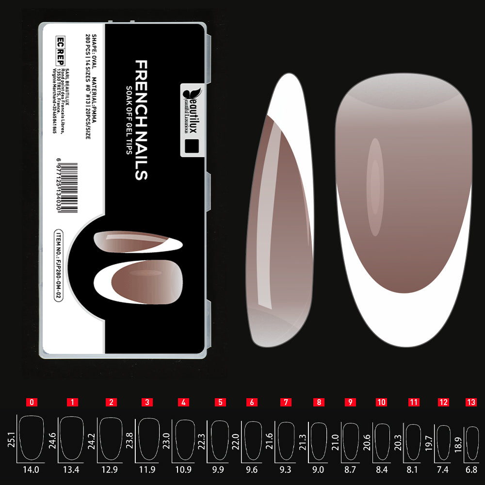Beautilux French Nails - Soak Off Gel Tips FJP280-OM-02