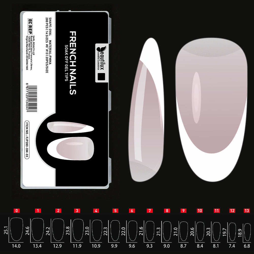Beautilux French Nails - Soak Off Gel Tips FJP280-OM-03