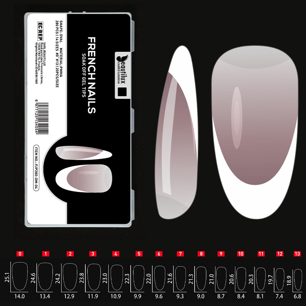 Beautilux French Nails - Soak Off Gel Tips FJP280-OM-04