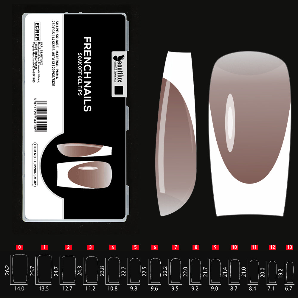 Capsules Ongles Beautilux – Pose Américaine Ombre ou French – 280 pièces