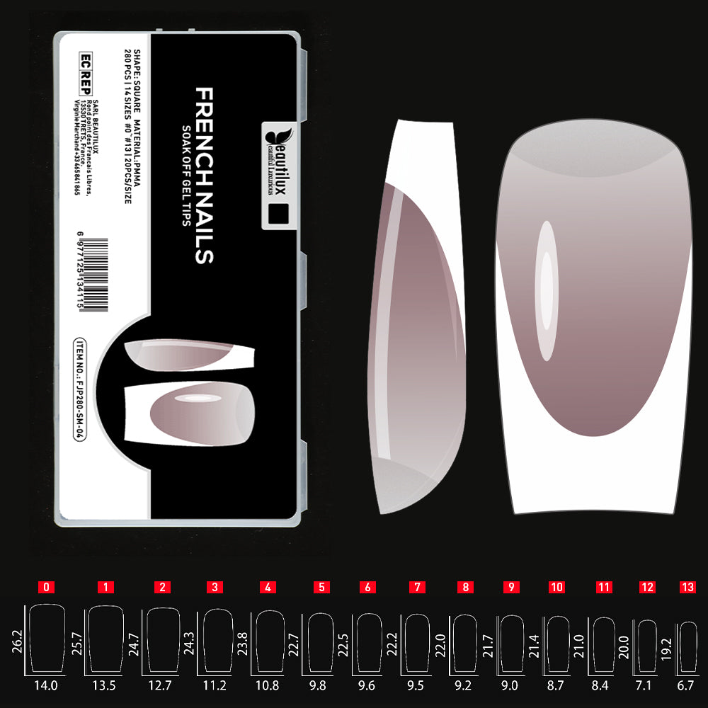 Capsules Ongles Beautilux – Pose Américaine Ombre ou French – 280 pièces