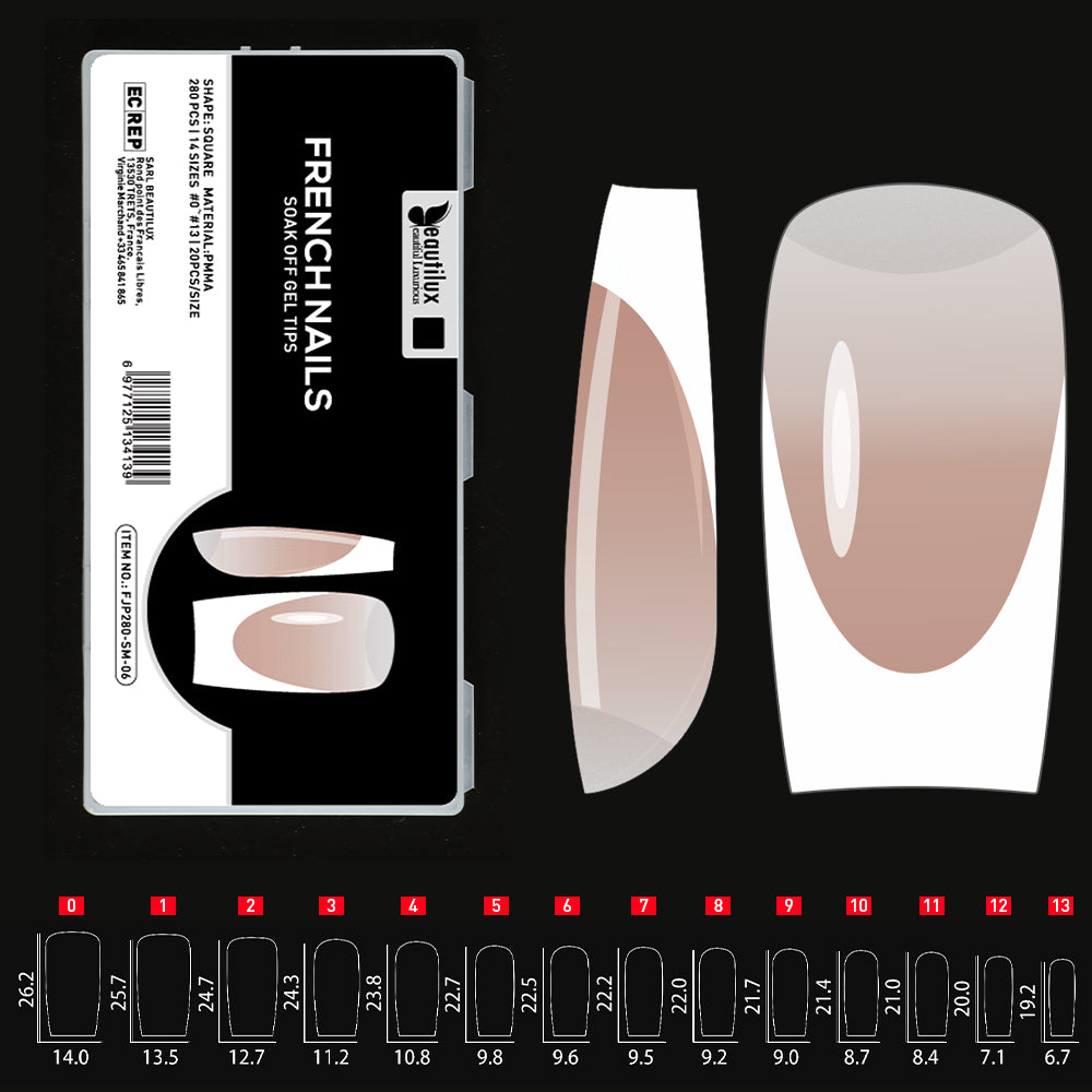 Beautilux French Nails - Soak Off Gel Tips FJP280-SM-06