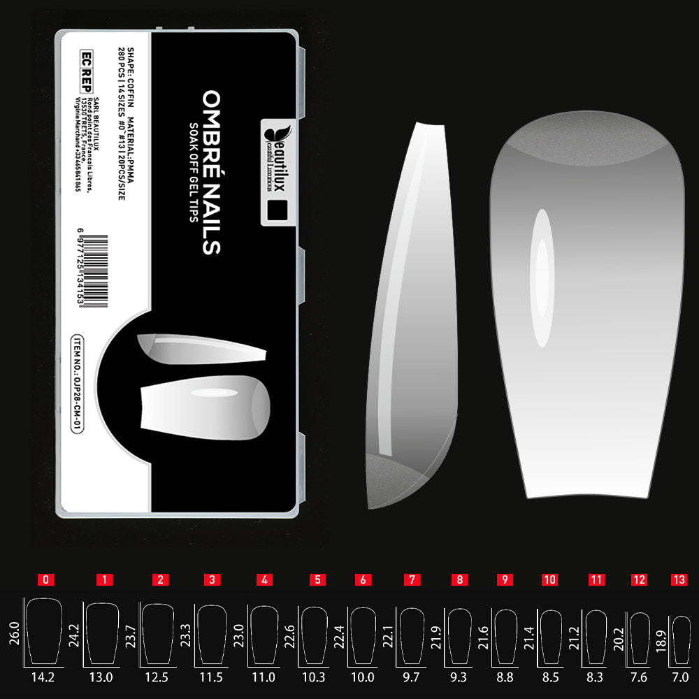 Capsules Ongles Beautilux – Pose Américaine Ombre ou French – 280 pièces