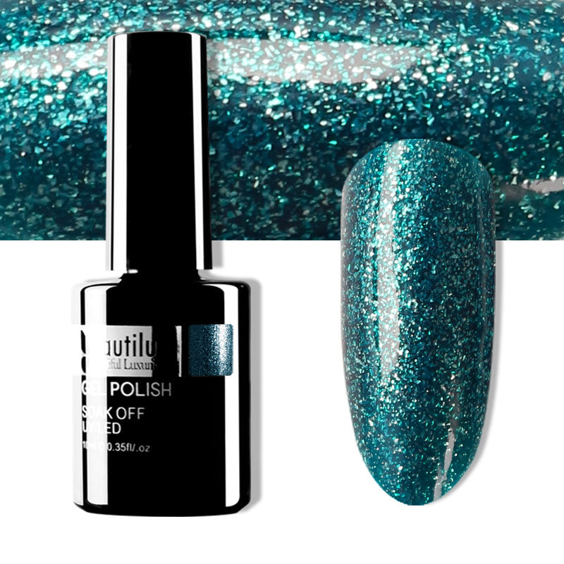 Vernis Gel Semi-Permanent Pailleté – Diamond Platinum Color Beautilux – 10ml