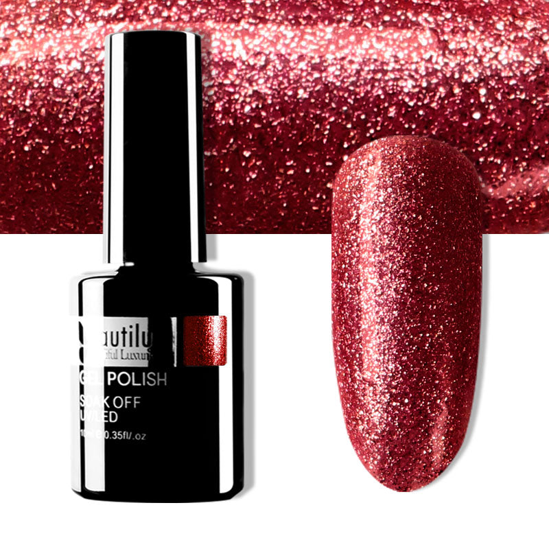 Vernis Gel Semi-Permanent Pailleté – Diamond Platinum Color Beautilux – 10ml