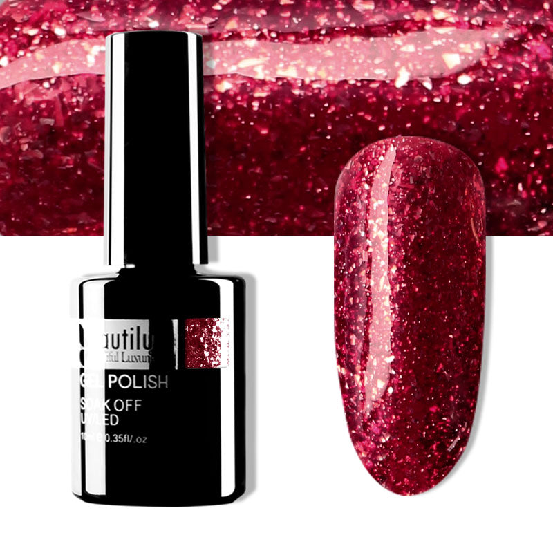 Vernis Gel Semi-Permanent Pailleté – Diamond Platinum Color Beautilux – 10ml