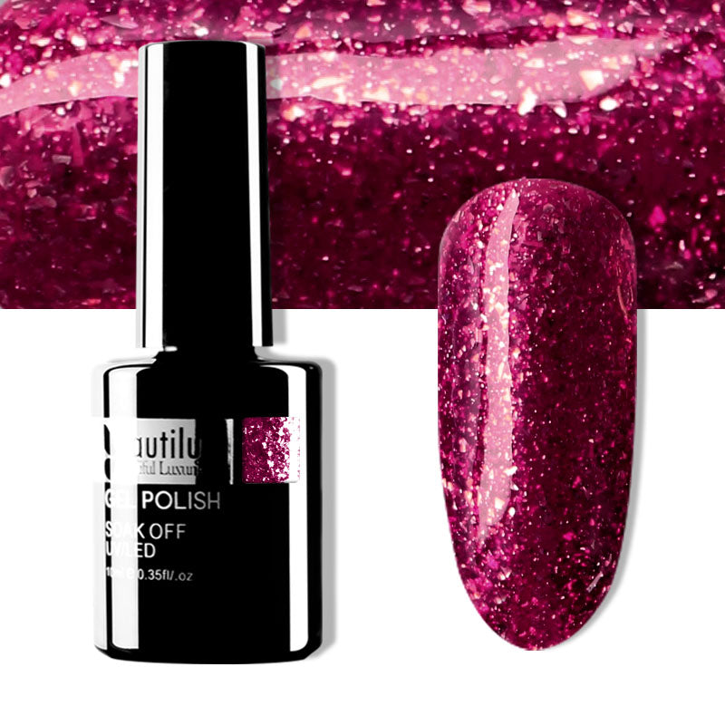 Vernis Gel Semi-Permanent Pailleté – Diamond Platinum Color Beautilux – 10ml