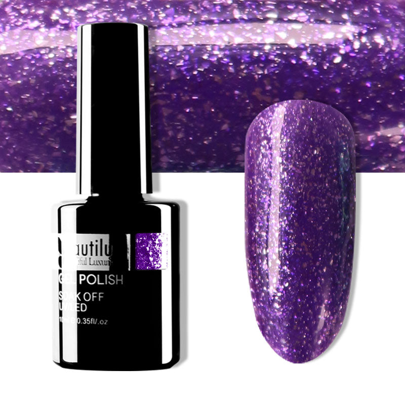Vernis Gel Semi-Permanent Pailleté – Diamond Platinum Color Beautilux – 10ml