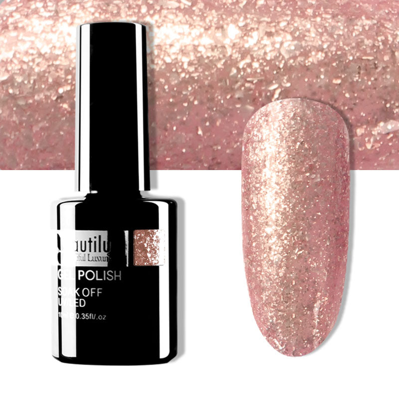 Vernis Gel Semi-Permanent Pailleté – Diamond Platinum Color Beautilux – 10ml