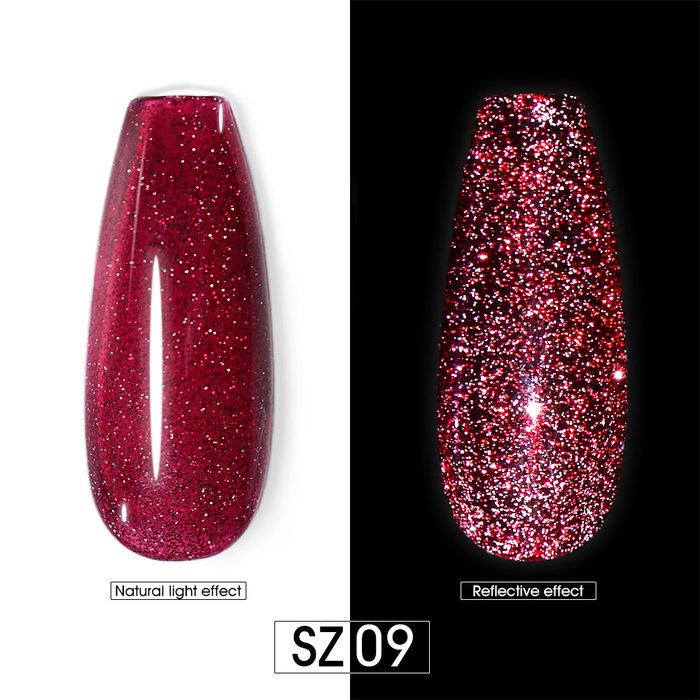 Vernis Gel Semi-Permanent 2-en-1 Beautilux – Réfléchissante brillante pailletée – 10ml