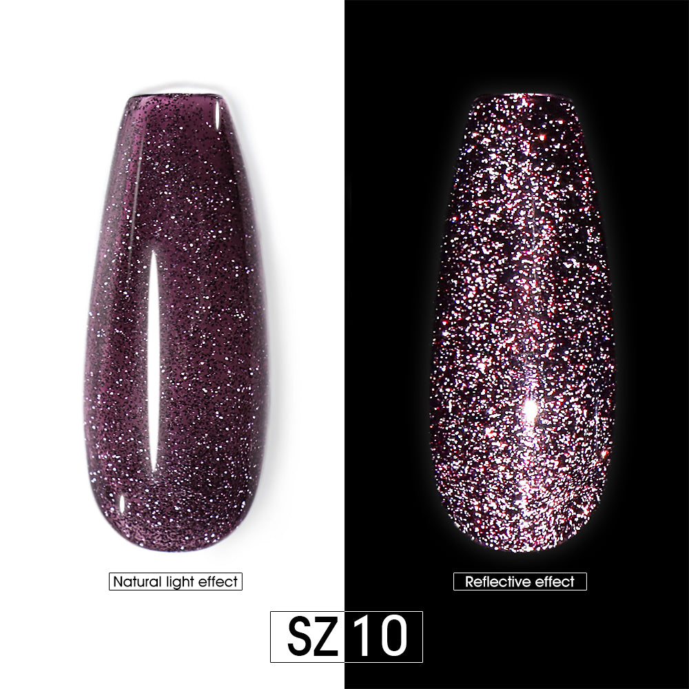 Vernis Gel Semi-Permanent 2-en-1 Beautilux – Réfléchissante brillante pailletée – 10ml