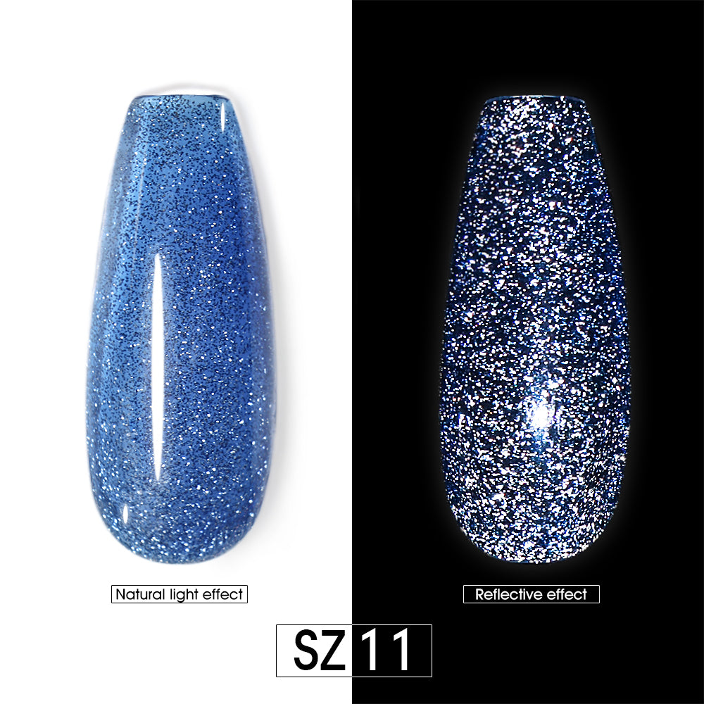 Vernis Gel Semi-Permanent 2-en-1 Beautilux – Réfléchissante brillante pailletée – 10ml