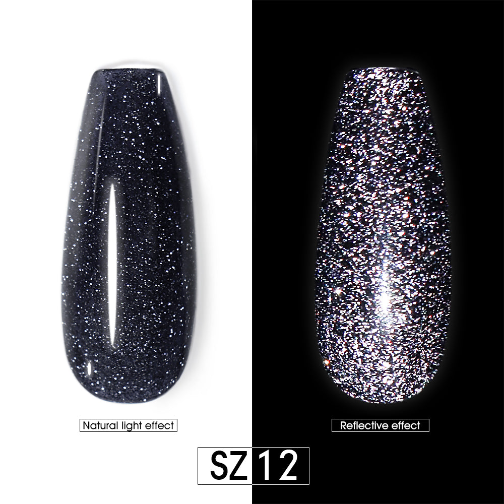 Vernis Gel Semi-Permanent 2-en-1 Beautilux – Réfléchissante brillante pailletée – 10ml