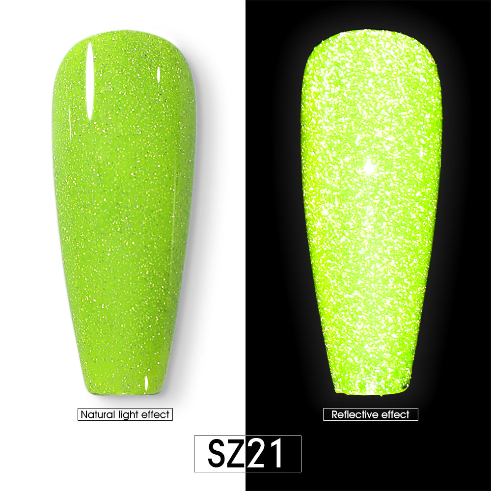 Vernis Gel Semi-Permanent 2-en-1 Beautilux – Réfléchissante brillante pailletée – 10ml