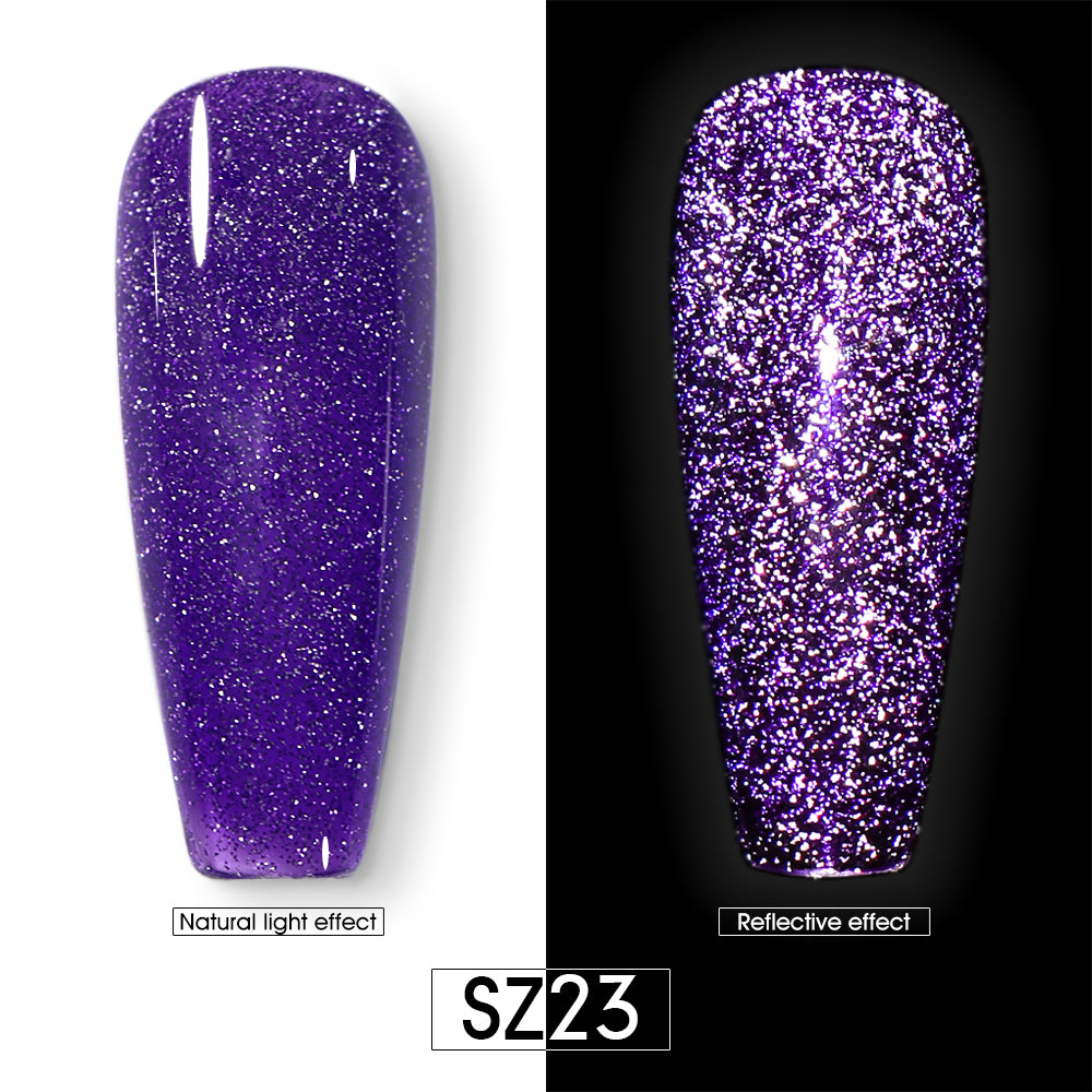 Vernis Gel Semi-Permanent 2-en-1 Beautilux – Réfléchissante brillante pailletée – 10ml