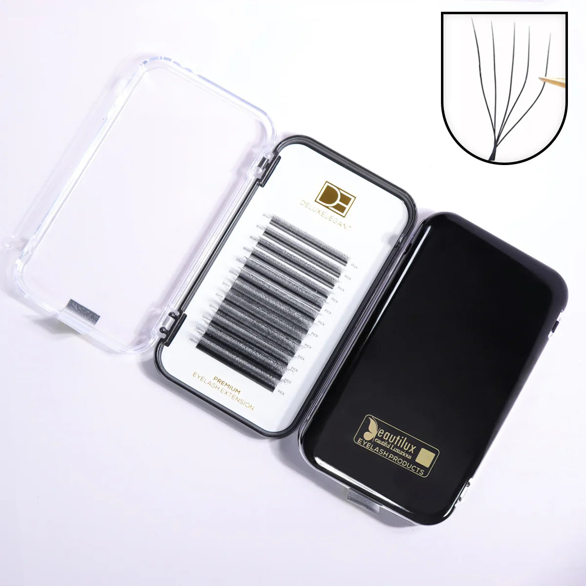 Extensions de Cils Volume 5W DE® – 12 Rangées – Longueurs Mixtes
