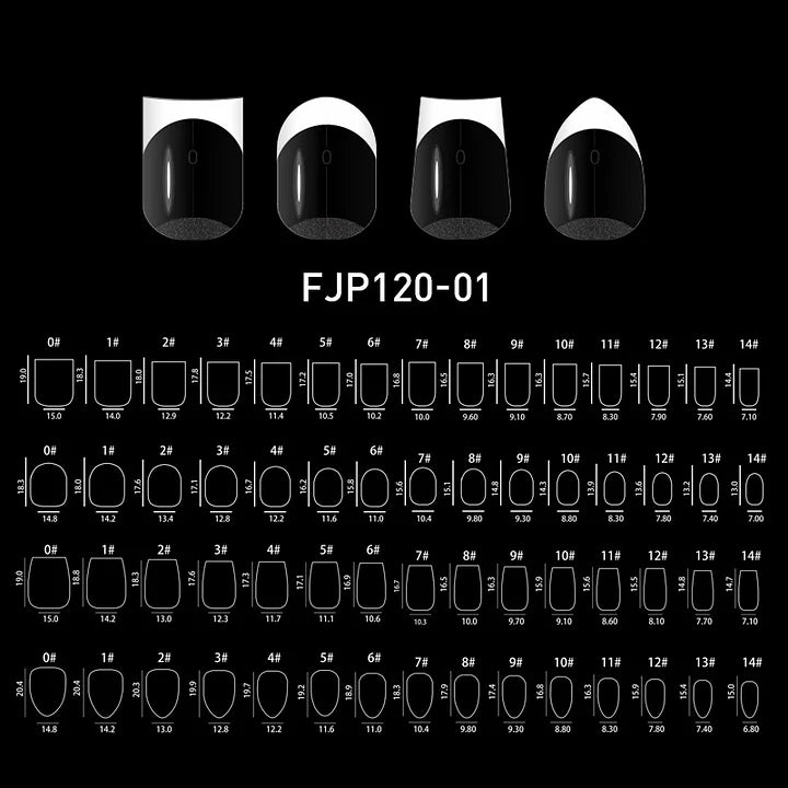 Capsules Ongles Beautilux 120 pièces – Formes Coffin, Amande, Carré, Stiletto