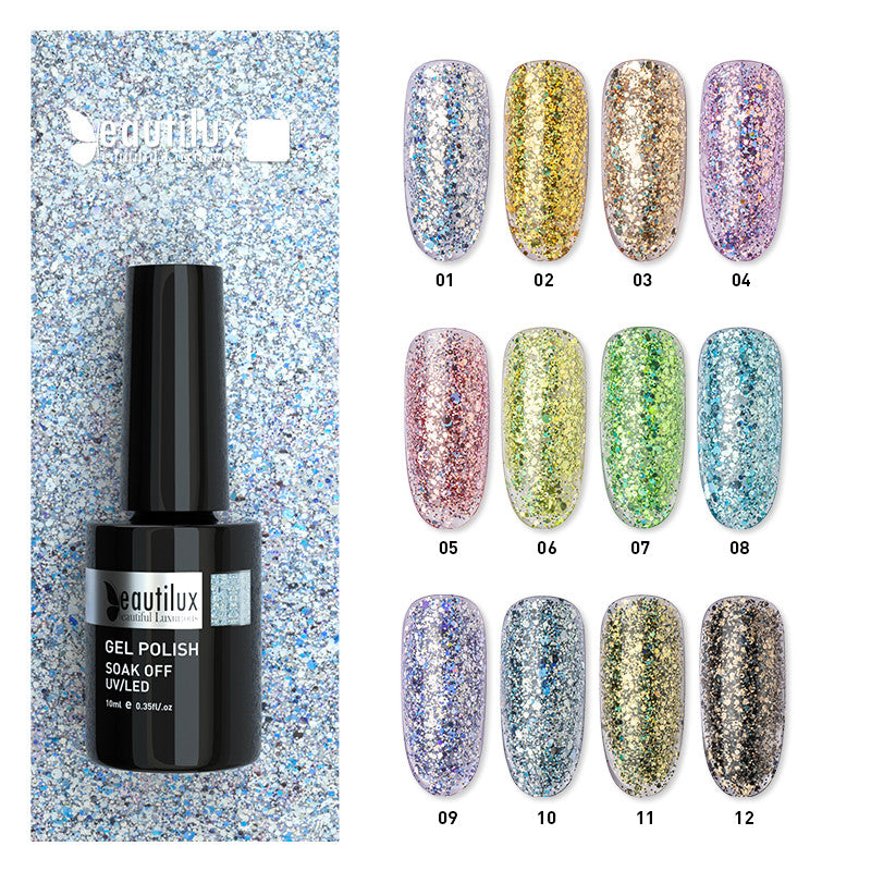 Diamond Rainbow Nail Gel Polish 10ml LE-01_12