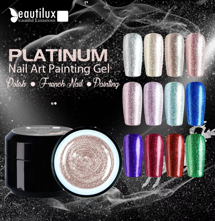 Gel paint platinium nail art Beautilux