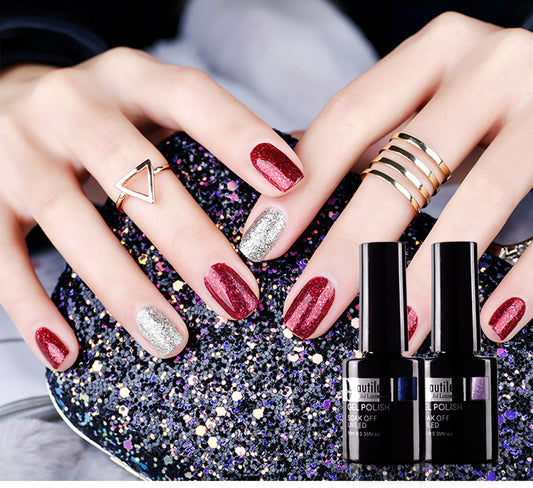 Vernis Gel Semi-Permanent Pailleté – Diamond Platinum Color Beautilux – 10ml