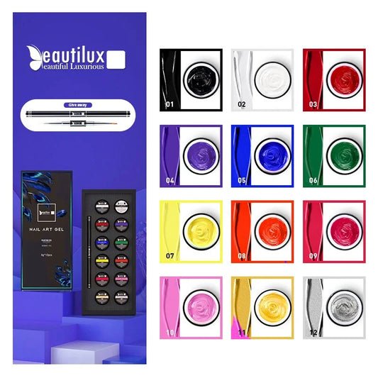 Beautilux Nail Art Gel Kit 6g*12pcs