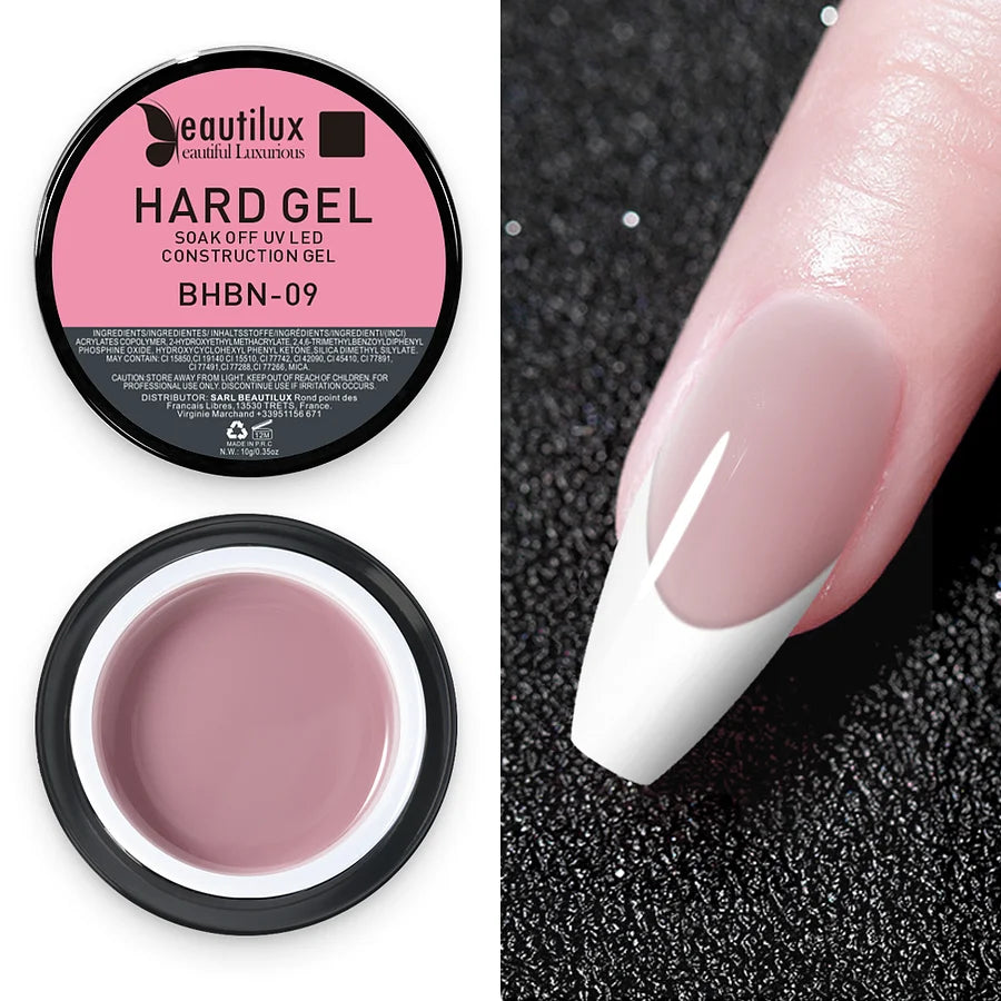 Beautilux BHBN-09 Builder Gel - Soft Pink Self-Leveling for Professional Manicure