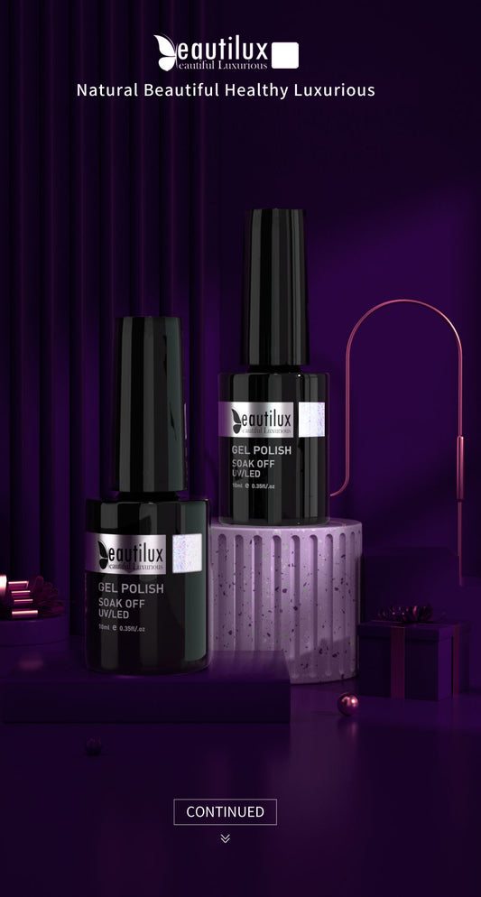 Vernis Gel Pailleté Beautilux – Effets Holographique, Opale & Aurora – 10ml