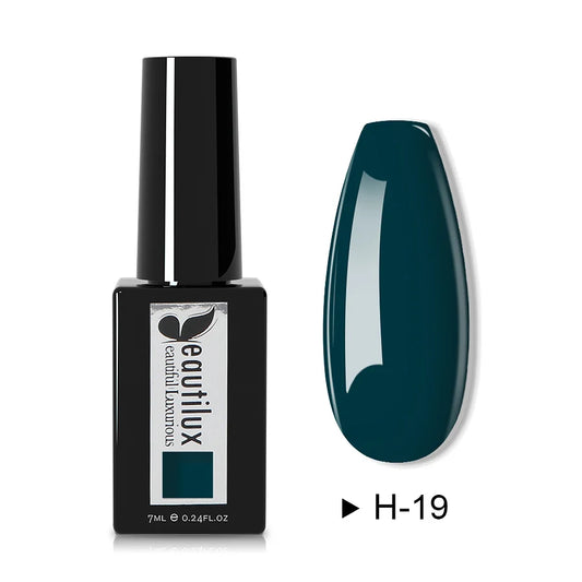 Vernis Semi-Permanent Beautilux H-19 "Émeraude Mystique" – Un Charme Luxueux pour Ongles Sensibles