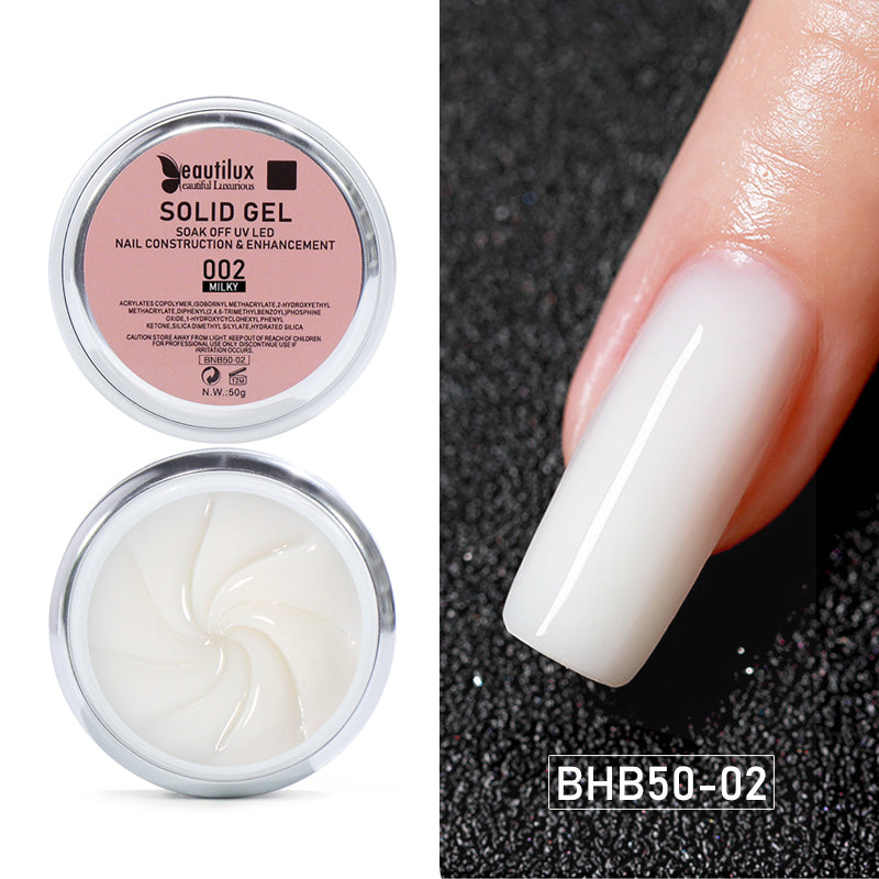 BNB50-02 Solid Gel New Generation BNB - Milky Color: the perfect gel for elegant and resistant nails