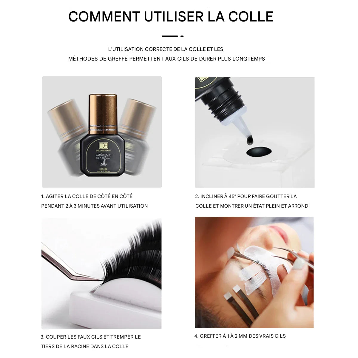 Colle à Cils Professionnelle DE® – 0,5 s – 8 ml