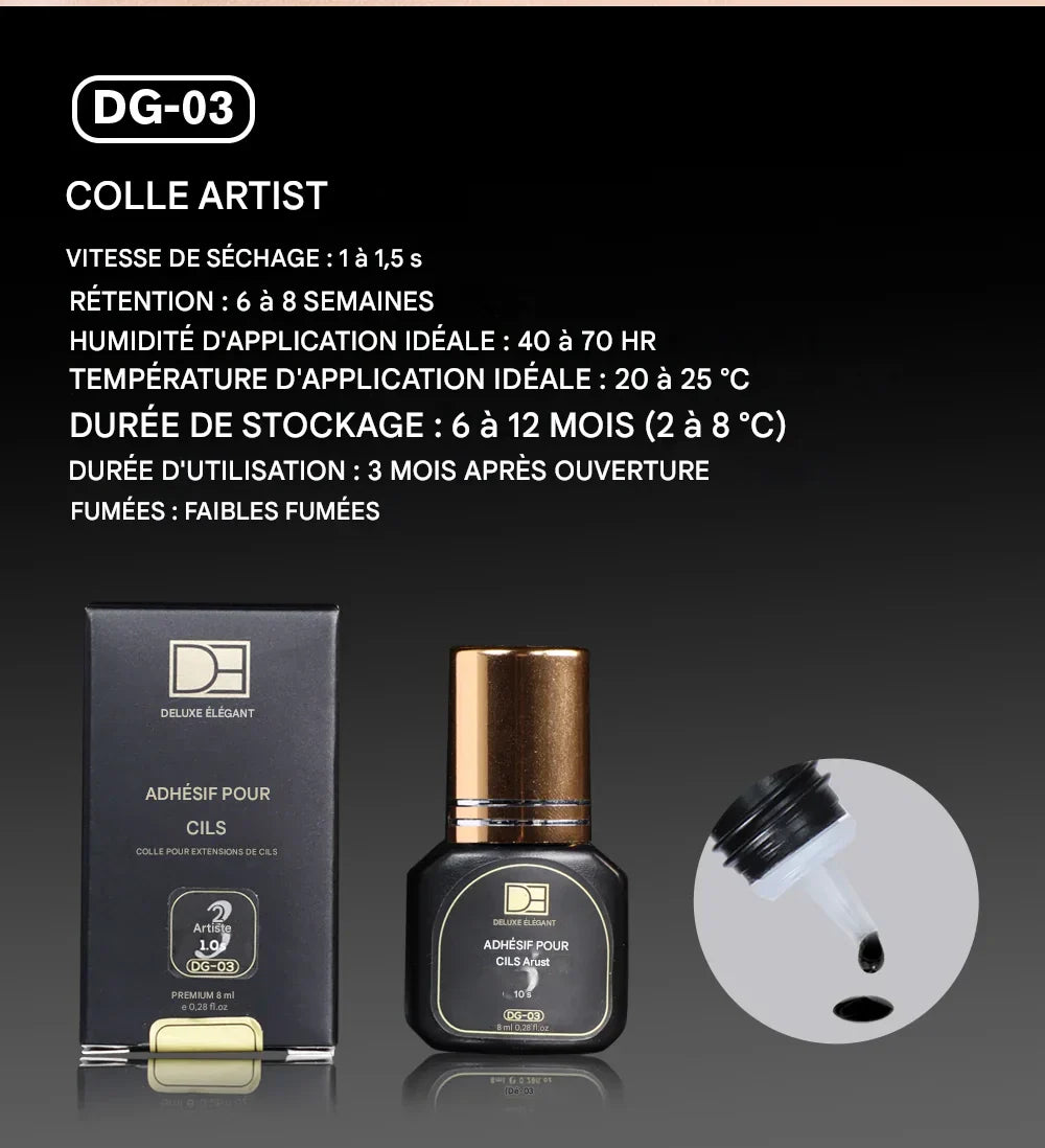 Colle à Cils Professionnelle DE® Artist – 1,0 s – 8 ml