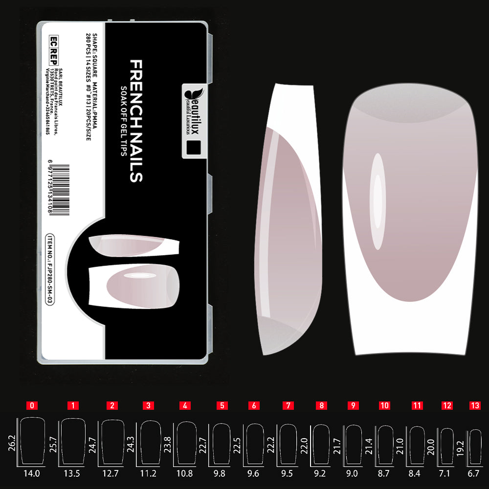 Beautilux Nail Capsules – American, Ombre or French Application – 280 pieces