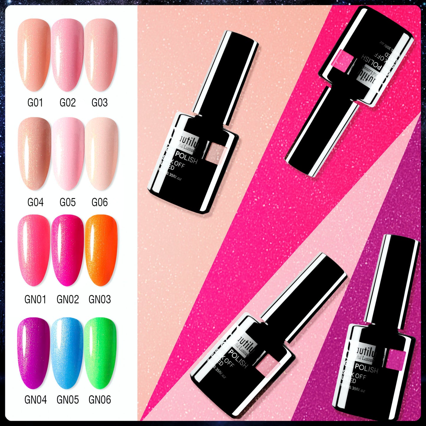 Vernis Gel Semi-Permanent Pailleté Beautilux – 10ml