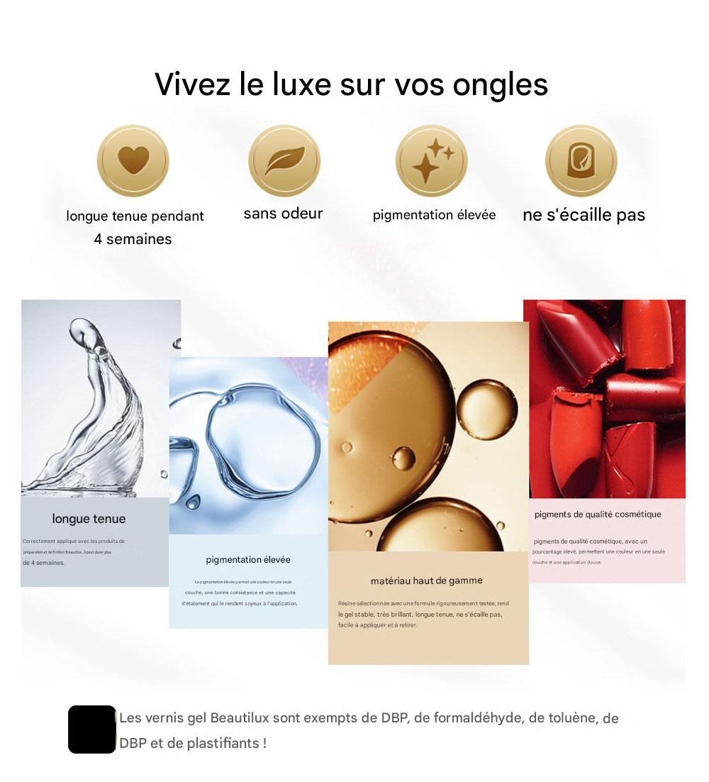 Vernis Gel Semi-Permanent Pailleté Beautilux – 10ml