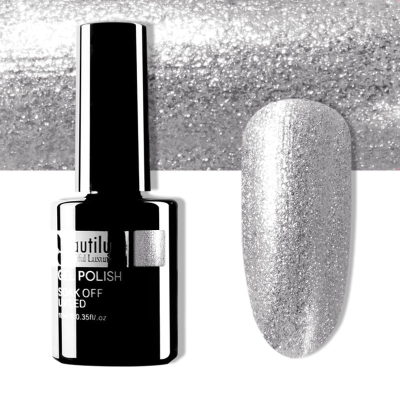 Vernis Gel Semi-Permanent Pailleté – Diamond Platinum Color Beautilux – 10ml