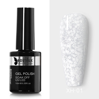 Vernis Gel Semi-Permanent Beautilux – Série Flocon de Neige (10ml)