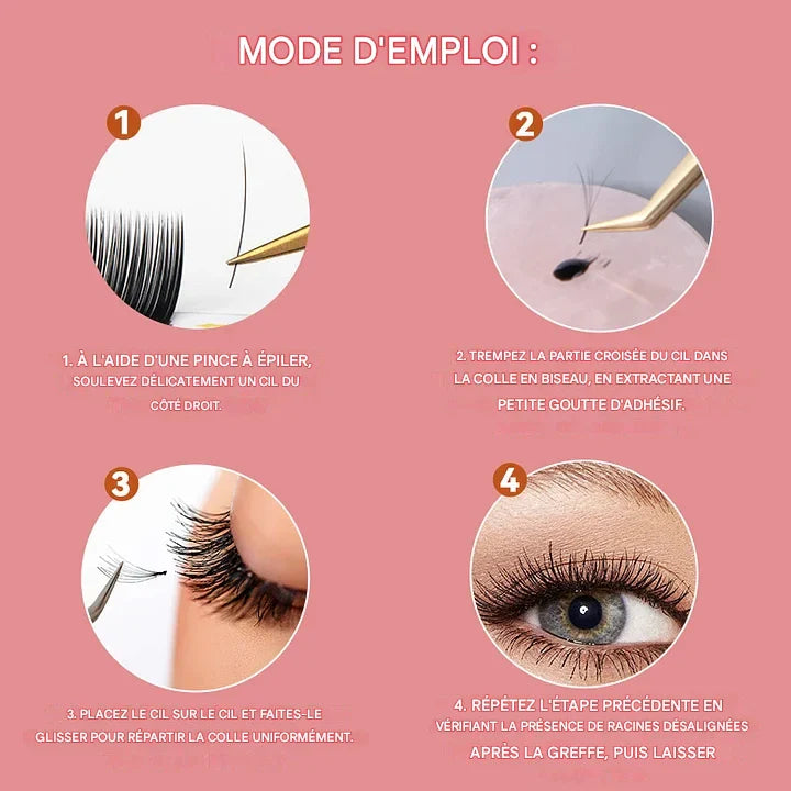 Extensions de Cils Individuelles DE® – 6 Rangées – Épaisseur 0,10 mm