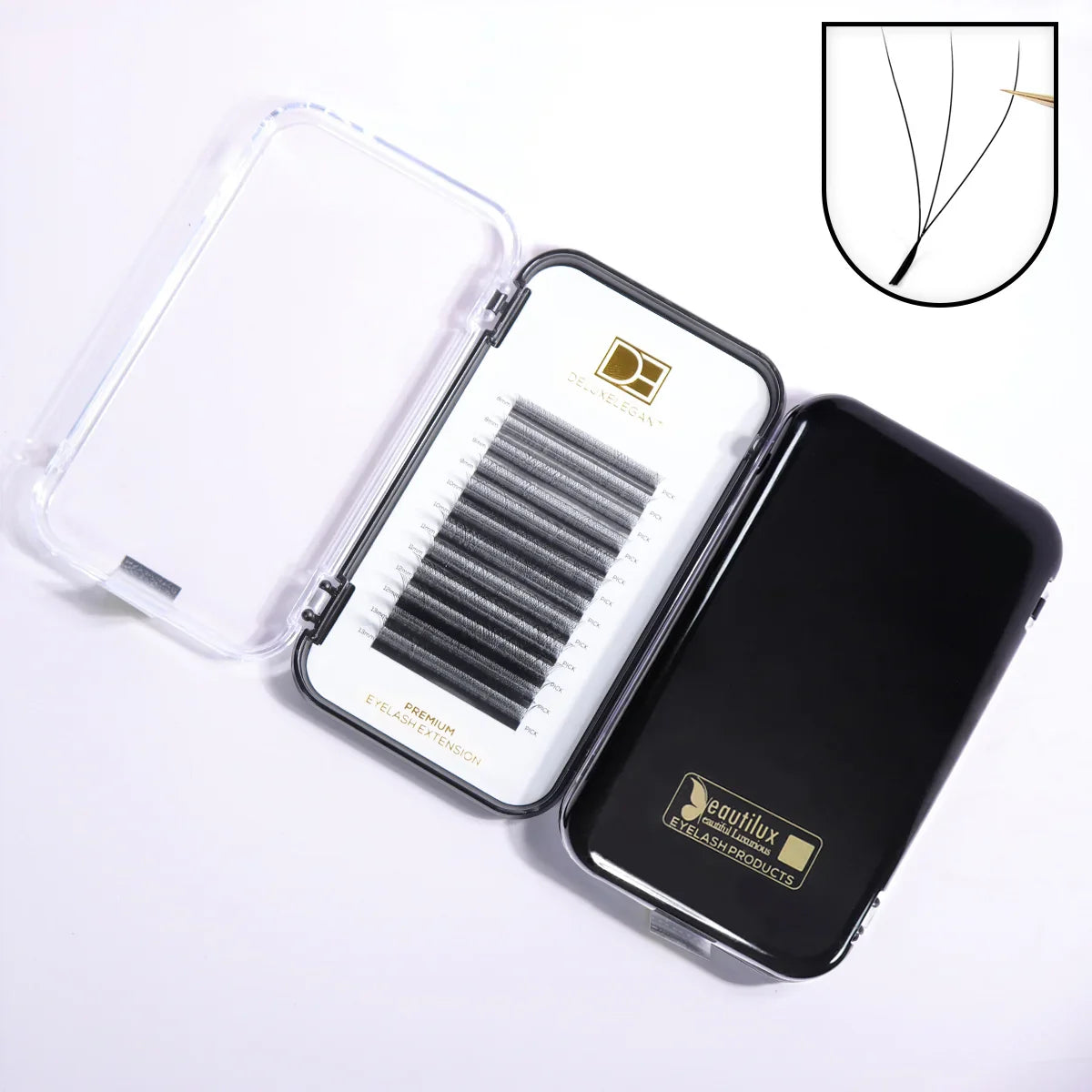 Extensions de Cils Volume 3W DE® – 12 Rangées – Longueurs Mixtes (8 à 13 mm)